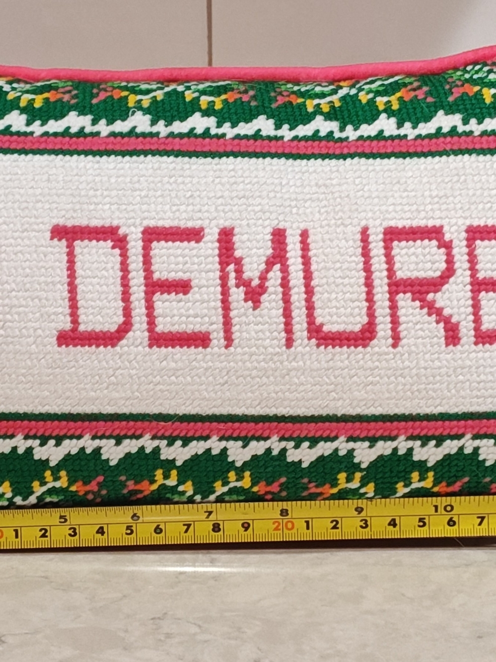 'So Demure' Needlepoint Pillow
